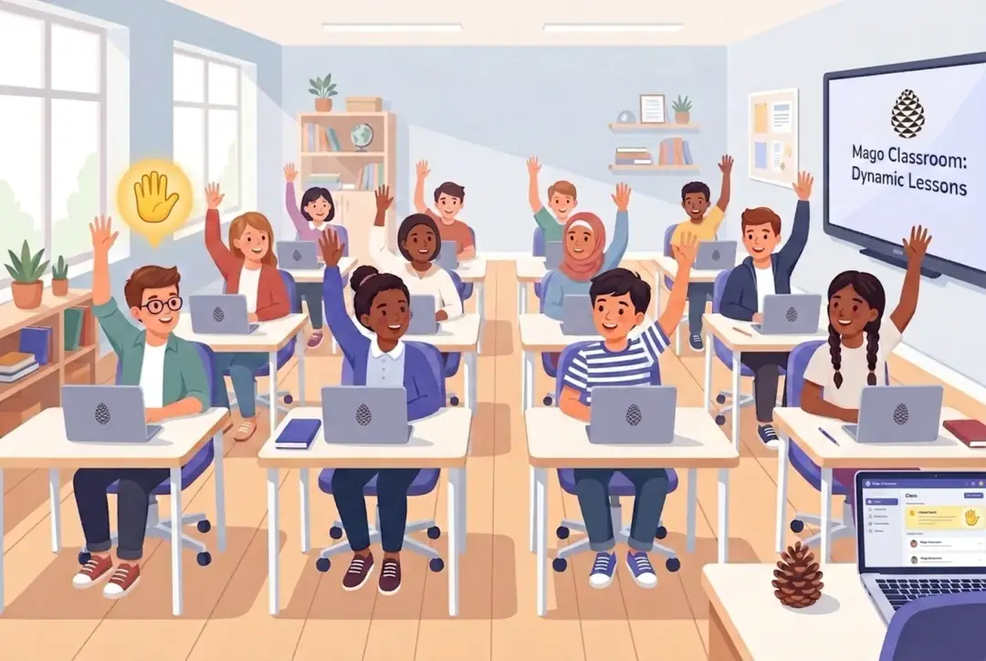 A classroom where the teacher's lesson is live on every student device