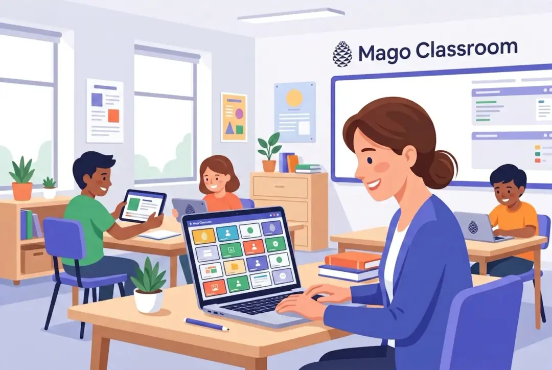 Teacher seeing a live grid of student screens